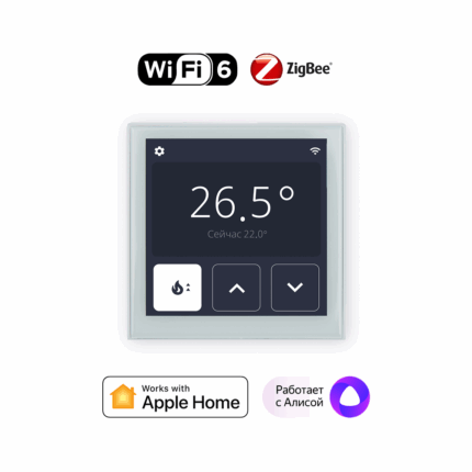 Lytko 101 Plus — умный термостат Wi-Fi 6 и Zigbee, крупный план IPS дисплея 4 дюйма белый