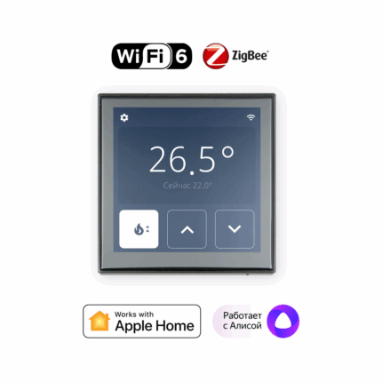 Lytko 101 Plus — умный термостат Wi-Fi 6 и Zigbee, крупный план IPS дисплея 4 дюйма черный